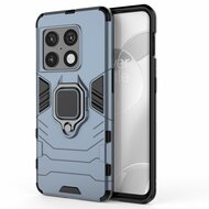 OnePlus 10 Pro Hoesje - MobyDefend Dubbelgelaagde Pantsercase Met Standaard - Navy Blauw