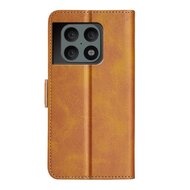 OnePlus 10 Pro Hoesje, MobyDefend Luxe Wallet Book Case (Sluiting Zijkant), Lichtbruin