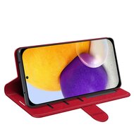 Samsung Galaxy A73 Hoesje - MobyDefend Wallet Book Case (Sluiting Achterkant) - Rood