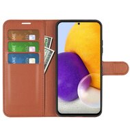 Samsung Galaxy A73 Hoesje - MobyDefend Kunstleren Wallet Book Case (Sluiting Voorkant) - Bruin