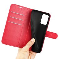 Samsung Galaxy A73 Hoesje - MobyDefend Kunstleren Wallet Book Case (Sluiting Voorkant) - Rood