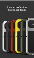 Apple iPhone 12 hoes, Love Mei, Metalen extreme protection case, Zwart