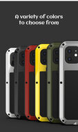 Apple iPhone 12 Hoes - Love Mei Metalen Case - Extreme Protection - Zwart