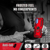 Motorola Moto G31 / Moto G41 Hoesje - MobyDefend Pantsercase Met Draaibare Ring - Zwart