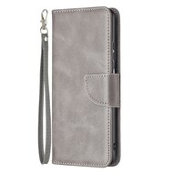 Motorola Moto G71 Hoesje - MobyDefend Wallet Book Case Met Koord - Grijs
