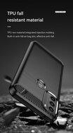 Motorola Moto G71 Hoesje, MobyDefend TPU Gelcase, Geborsteld Metaal + Carbonlook, Zwart