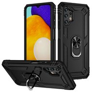 Samsung Galaxy A13 (4G) Hoesje - MobyDefend Pantsercase Met Draaibare Ring - Zwart