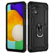 Samsung Galaxy A13 (4G) Hoesje - MobyDefend Pantsercase Met Draaibare Ring - Zwart