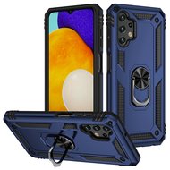 Samsung Galaxy A13 (4G) Hoesje - MobyDefend Pantsercase Met Draaibare Ring - Blauw