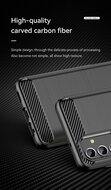 Samsung Galaxy A13 (4G) Hoesje - MobyDefend TPU Backcover - Geborstelde Metaal &amp; Carbon-Look - Zwart
