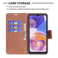 Samsung Galaxy A13 (4G) Hoesje - MobyDefend Wallet Book Case Met Koord - Bruin