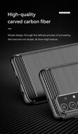 Samsung Galaxy A23 Hoesje - MobyDefend TPU Backcover - Geborstelde Metaal &amp; Carbon-Look - Zwart