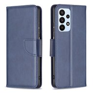 Samsung Galaxy A23 Hoesje, MobyDefend Wallet Book Case Met Koord, Blauw