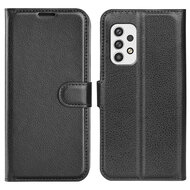 Samsung Galaxy A23 Hoesje, MobyDefend Kunstleren Wallet Book Case, Zwart