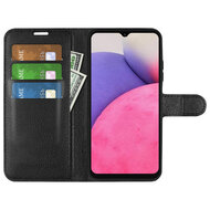 Samsung Galaxy A33 Hoesje, MobyDefend Kunstleren Wallet Book Case, Zwart