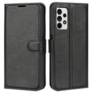 Samsung Galaxy A33 Hoesje, MobyDefend Kunstleren Wallet Book Case, Zwart