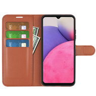 Samsung Galaxy A33 Hoesje - MobyDefend Kunstleren Wallet Book Case (Sluiting Voorkant) - Bruin
