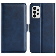 Samsung Galaxy A33 Hoesje, MobyDefend Luxe Wallet Book Case (Sluiting Zijkant), Blauw