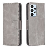 Samsung Galaxy A53 Hoesje, MobyDefend Wallet Book Case Met Koord, Grijs