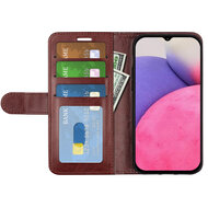 Samsung Galaxy A53 Hoesje, MobyDefend Wallet Book Case (Sluiting Achterkant), Bruin