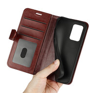 Samsung Galaxy A53 Hoesje, MobyDefend Wallet Book Case (Sluiting Achterkant), Bruin