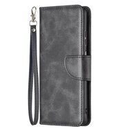 Samsung Galaxy A73 Hoesje, MobyDefend Wallet Book Case Met Koord, Zwart