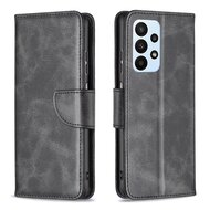 Samsung Galaxy A73 Hoesje, MobyDefend Wallet Book Case Met Koord, Zwart