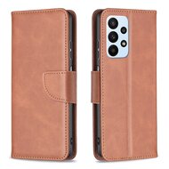 Samsung Galaxy A73 Hoesje, MobyDefend Wallet Book Case Met Koord, Bruin