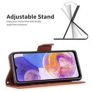 Samsung Galaxy A73 Hoesje - MobyDefend Wallet Book Case Met Koord - Bruin