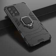 Samsung Galaxy A73 Hoesje - MobyDefend Dubbelgelaagde Pantsercase Met Standaard - Zwart