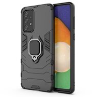 Samsung Galaxy A73 Hoesje, MobyDefend Dubbelgelaagde Pantsercase Met Standaard, Zwart