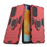 Samsung Galaxy A73 Hoesje, MobyDefend Dubbelgelaagde Pantsercase Met Standaard, Rood