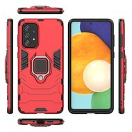 Samsung Galaxy A73 Hoesje - MobyDefend Dubbelgelaagde Pantsercase Met Standaard - Rood