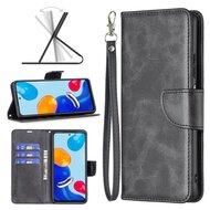 Xiaomi 12 / 12X Hoesje, MobyDefend Wallet Book Case Met Koord, Zwart