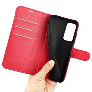 Xiaomi Redmi Note 11 / Note 11S Hoesje, MobyDefend Kunstleren Wallet Book Case, Rood