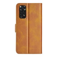 Xiaomi Redmi Note 11 / Note 11S Hoesje, MobyDefend Luxe Wallet Book Case (Sluiting Zijkant), Lichtbruin