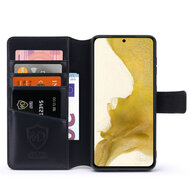 Samsung Galaxy S22 Hoesje, Luxe MobyDefend Wallet Bookcase, Zwart