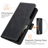 Samsung Galaxy S22 Ultra Hoesje, MobyDefend Luxe Wallet Book Case (Sluiting Zijkant), Zwart