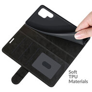 Samsung Galaxy S22 Ultra Hoesje, MobyDefend Wallet Book Case (Sluiting Achterkant), Zwart