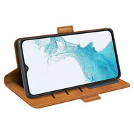 Samsung Galaxy A23 Hoesje - MobyDefend Luxe Wallet Book Case (Sluiting Zijkant) - Lichtbruin