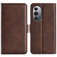 Motorola Edge 30 Pro Hoesje - MobyDefend Luxe Wallet Book Case (Sluiting Zijkant) - Bruin