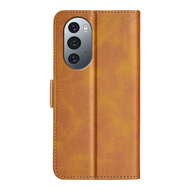 Motorola Edge 30 Pro Hoesje - MobyDefend Luxe Wallet Book Case (Sluiting Zijkant) - Lichtbruin