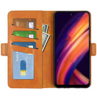 Motorola Edge 30 Pro Hoesje - MobyDefend Luxe Wallet Book Case (Sluiting Zijkant) - Lichtbruin