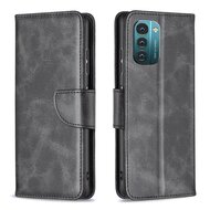 Nokia G11 / Nokia G21 Hoesje, MobyDefend Wallet Book Case Met Koord, Zwart