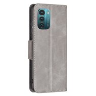 Nokia G11 / Nokia G21 Hoesje, MobyDefend Wallet Book Case Met Koord, Grijs