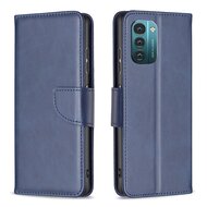 Nokia G11 / Nokia G21 Hoesje, MobyDefend Wallet Book Case Met Koord, Blauw