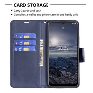 Nokia G11 / Nokia G21 Hoesje, MobyDefend Wallet Book Case Met Koord, Blauw