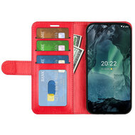 Nokia G11 / Nokia G21 Hoesje, MobyDefend Wallet Book Case (Sluiting Achterkant), Rood