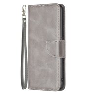 Oppo Find X5 Hoesje - MobyDefend Wallet Book Case Met Koord - Grijs