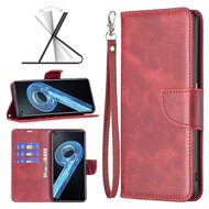 Oppo Find X5 Hoesje, MobyDefend Wallet Book Case Met Koord, Rood